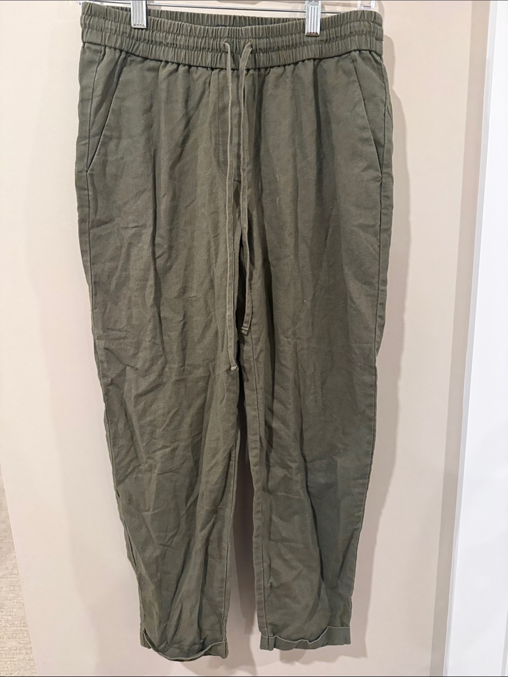 J Crew Olive Green Drawstring Casual Pants